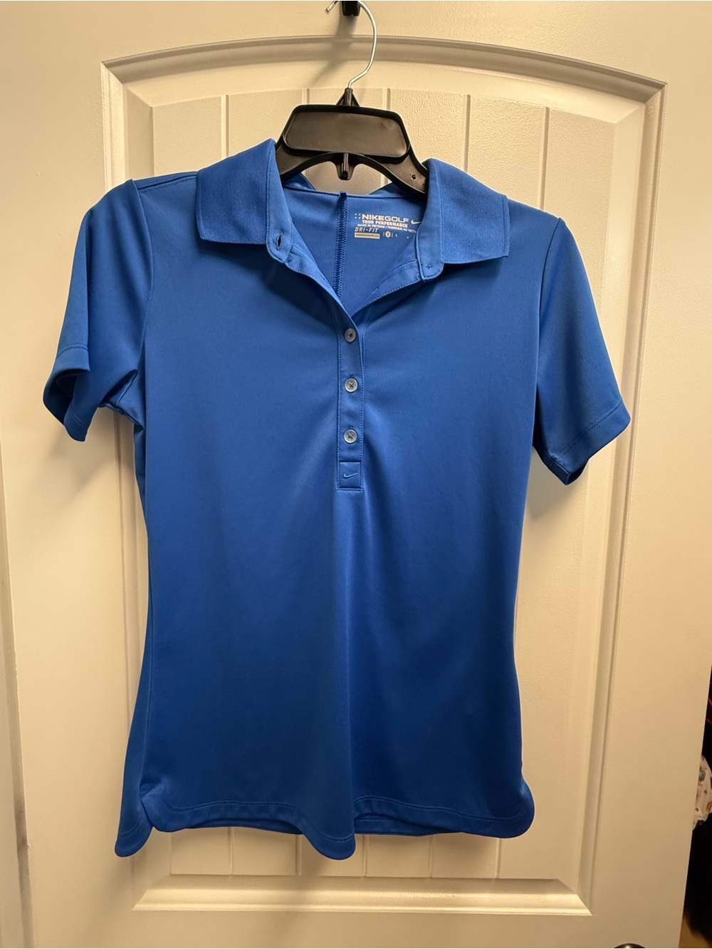 Nike Ladies Dri-FIT Players Victory Polo Golf Tennis Shirt Blue Size Small EUC